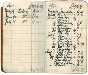 George's Cashbook 1914. © John Hannavy George Masterton account book